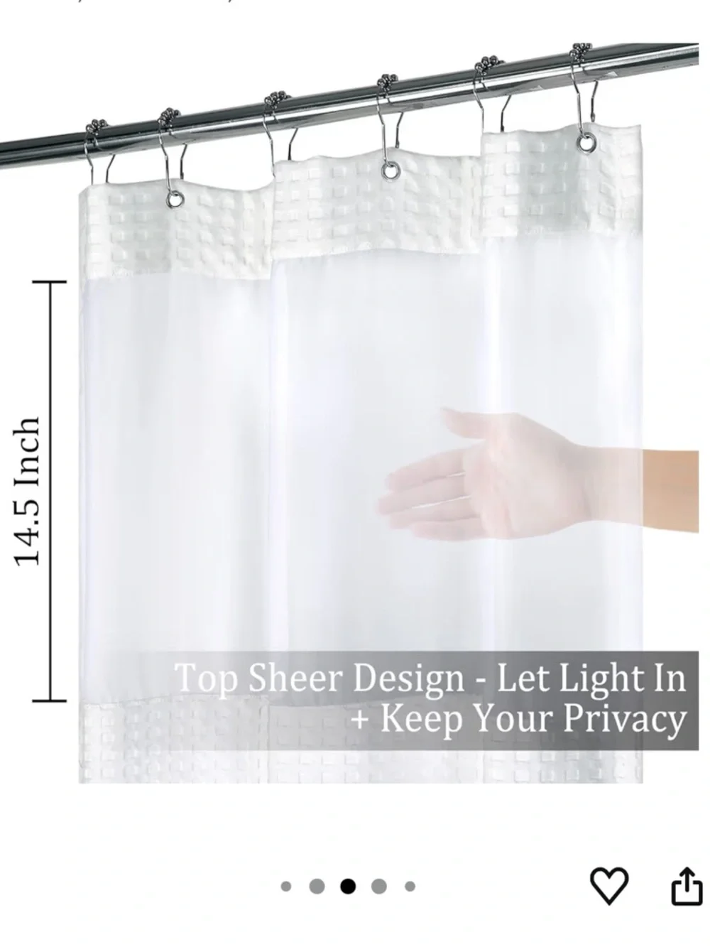 White Waffle Shower Curtain - Hotel-Style Cotton Blend